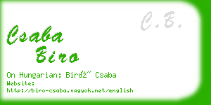 csaba biro business card